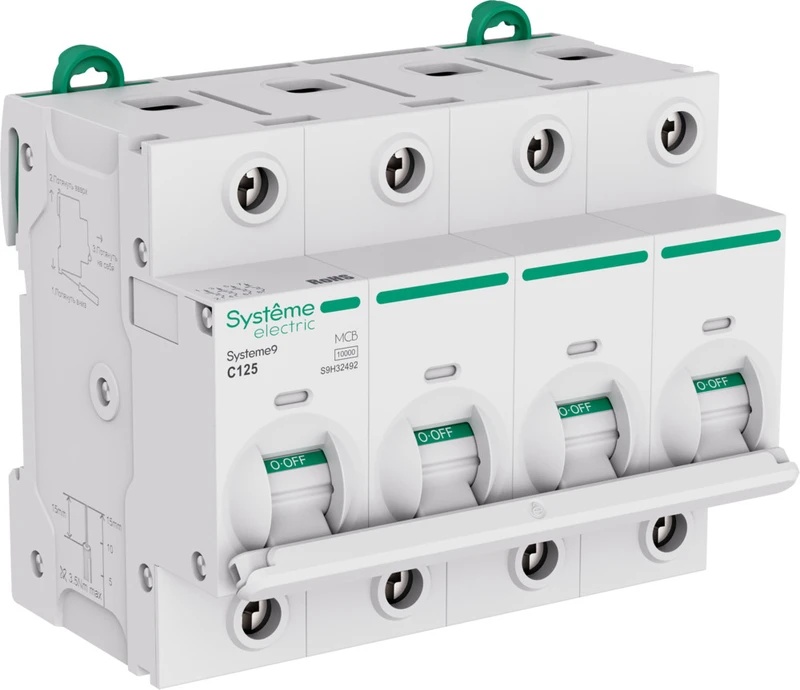Systeme9 Автоматический выключатель (АВ) 27мм C 125A 4P 10 kA 400В 2