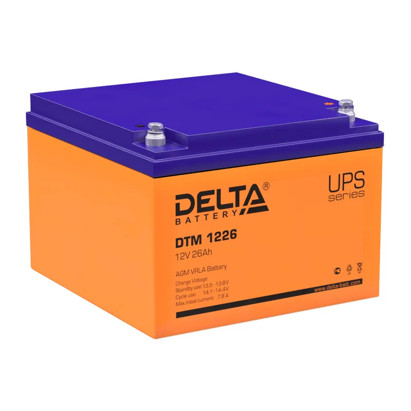 Аккумулятор Delta DTM 1226 L (12 В 26 Ач)