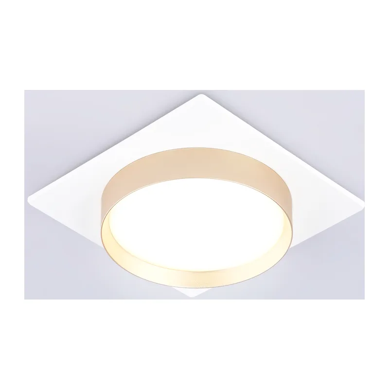 Встраиваемый точечный светильник 1*GX53 TN5230 WH/GD белый/золото GX53 max 12W 110*110*35 Ambrella Light 7