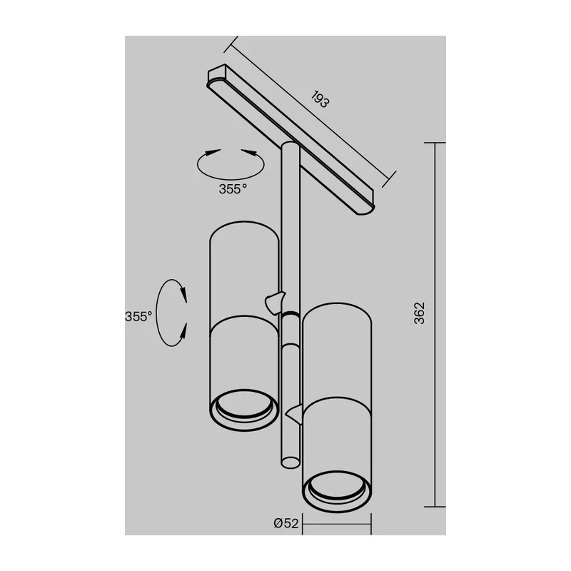 Трековый светильник Элти дуэт / Elti Duo Exility 4000K 24Вт 36° Maytoni TR005-2-2X12W4K-BW 9