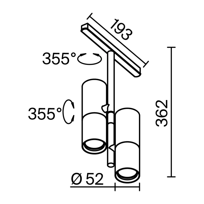 Трековый светильник Элти дуэт / Elti Duo Exility 2700-6000K 24Вт 36° Dim Smart Maytoni TR005-4-2X12W-DS-BW 2