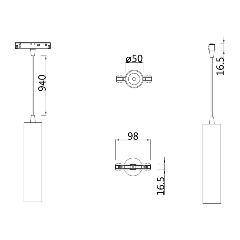Трековый подвесной светильник Фокус / Focus Led S35 4000K 12Вт Maytoni TR016-2-12W4K-W 2
