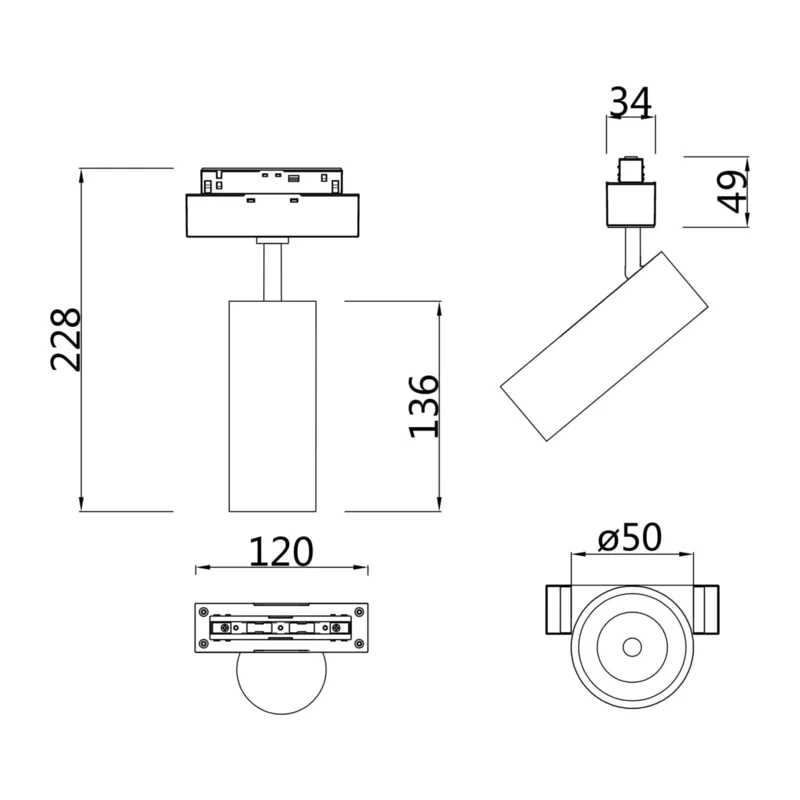 Трековый светильник Фокус / Focus Led S35 4000K 9Вт 24° Maytoni TR019-2-10W4K-W 2