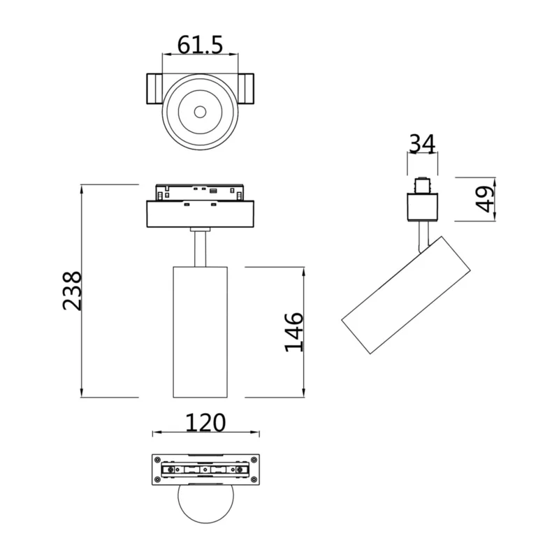 Трековый светильник Фокус / Focus Led S35 4000K 18Вт 24° Maytoni TR019-2-15W4K-B 3