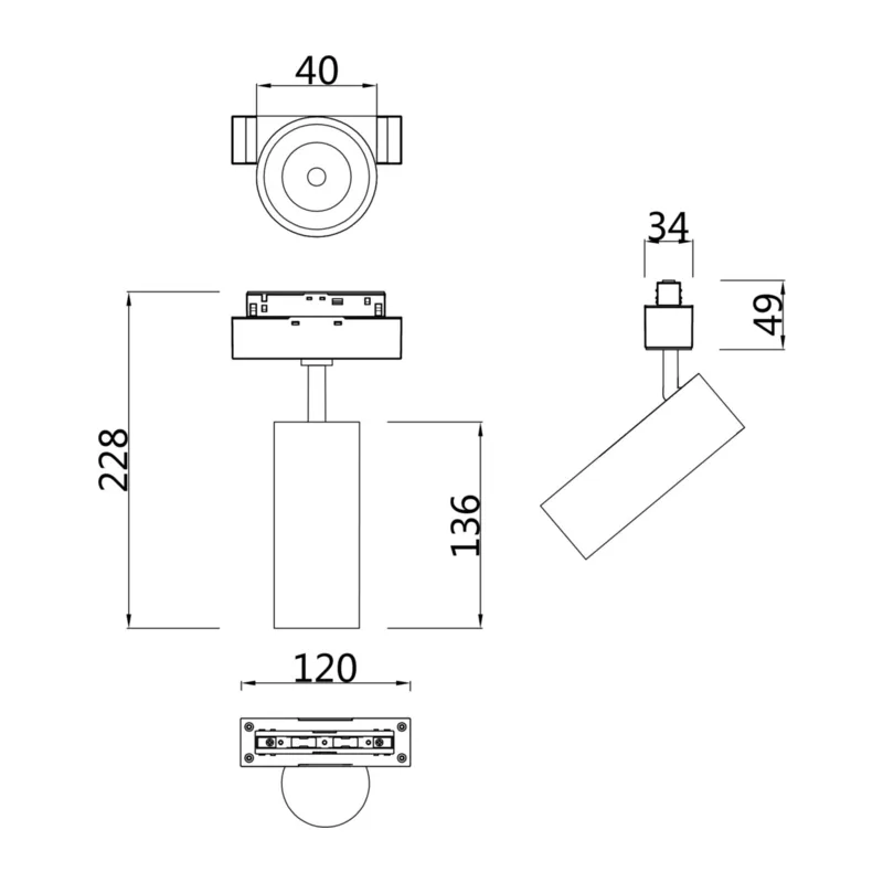 Трековый светильник Фокус / Focus Led S35 4000K 7Вт 24° Maytoni TR019-2-7W4K-B 5