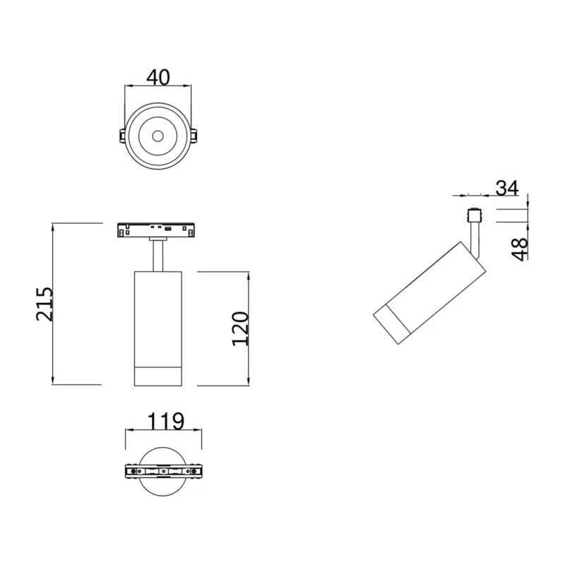 Трековый светильник Фокус / Focus Led S35 4000K 7Вт 24° Maytoni TR019-2-7W4K-W 2