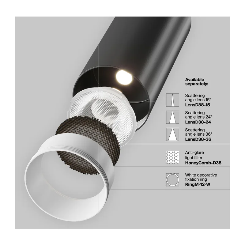 Трековый светильник Фокус / Focus LED Unity 4000K 12Вт 50° Dim Triac Maytoni TR021-1-12B4K-W-D-B 5