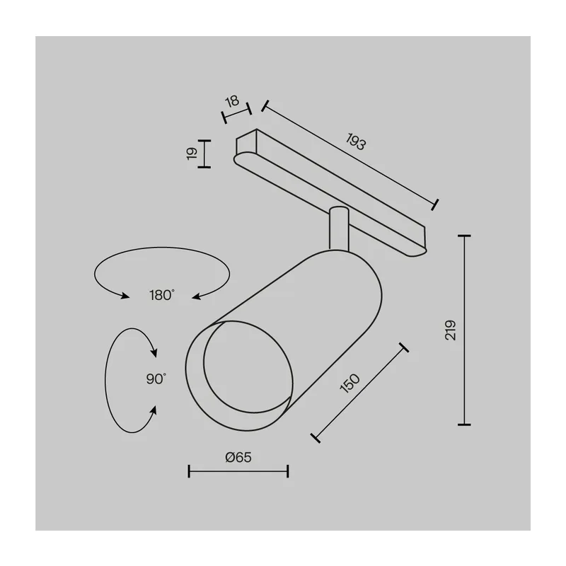 Трековый светильник Фокус / Focus Led Exility 2700K 20Вт 36° Maytoni TR032-2-20W2.7K-M-B 3
