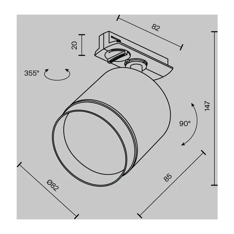 Трековый светильник Полярный / Polar Unity GX53 15Вт Maytoni TR088-1-GX53-W 5