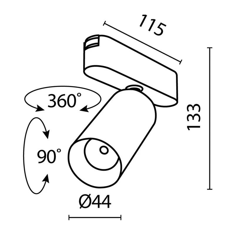 Трековый светильник Фокус / Focus Led Radity 3000K 12Вт 36° Maytoni TR103-1-12W3K-M-B 2