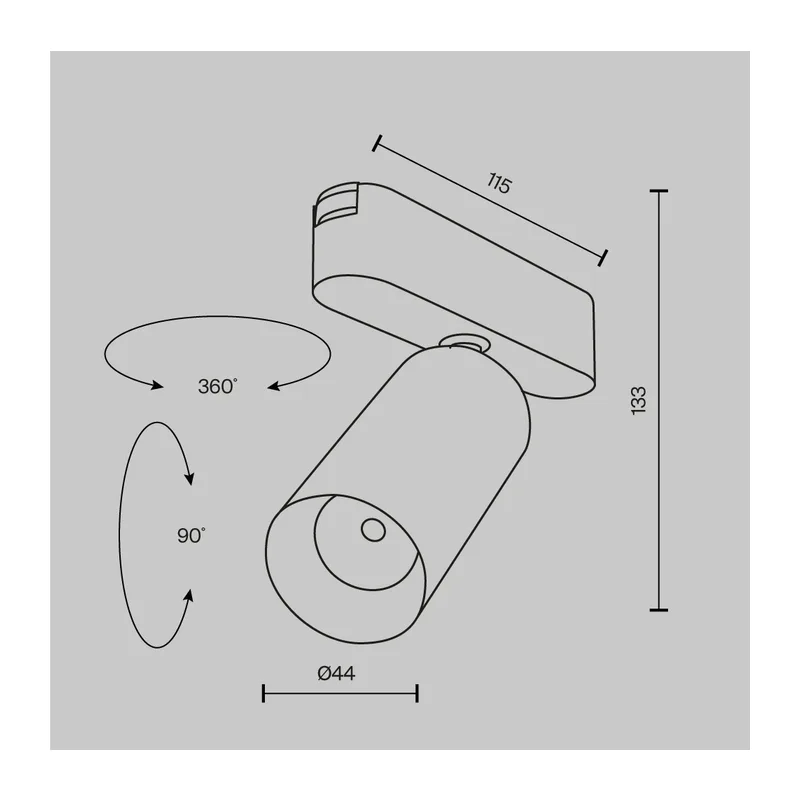 Трековый светильник Фокус / Focus Led Radity 3000K 12Вт 36° Maytoni TR103-1-12W3K-M-W 12