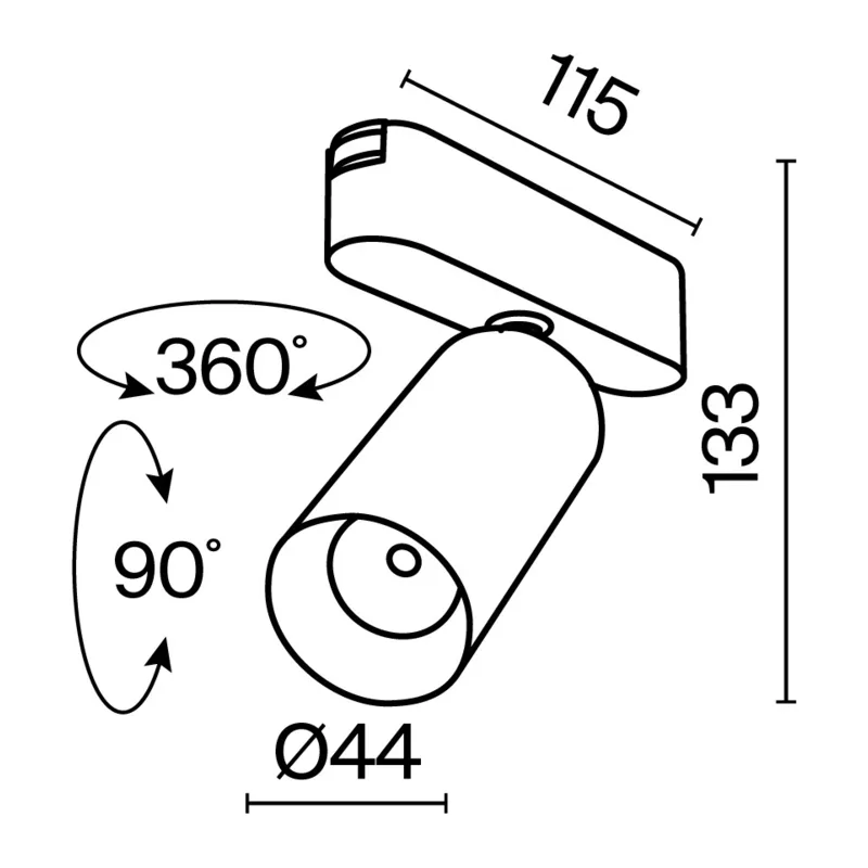 Трековый светильник Фокус / Focus Led Radity 3000K 12Вт 36° Maytoni TR103-1-12W3K-M-W 2