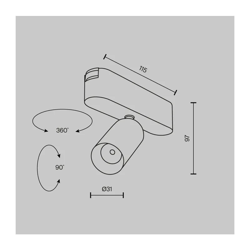 Трековый светильник Фокус / Focus Led Radity 4000K 5Вт 36° Maytoni TR103-1-5W4K-M-W 11