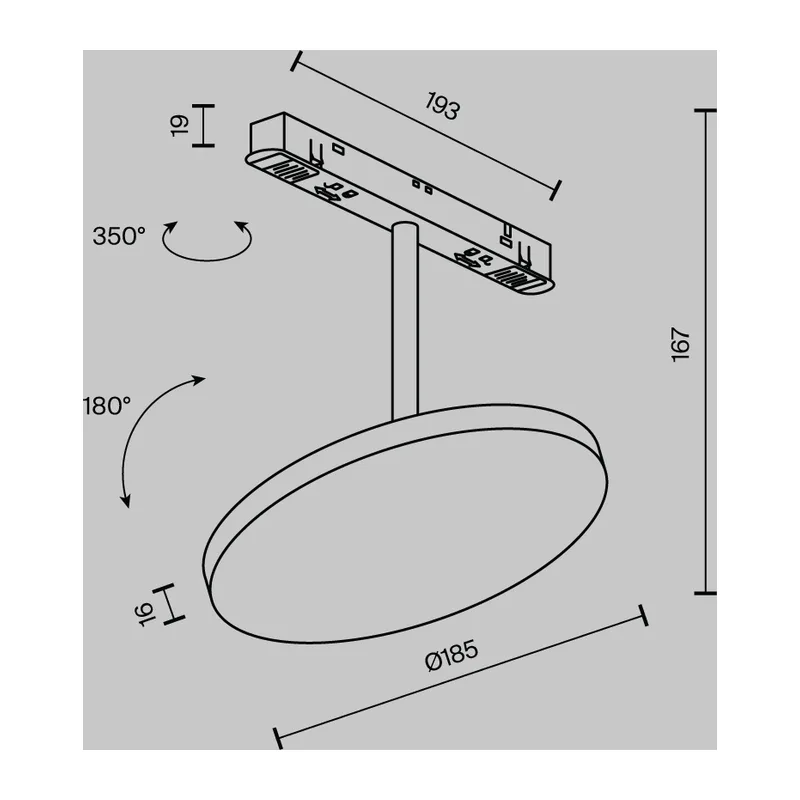 Трековый светильник Плато / Plato Exility 3000K 15Вт 120° Maytoni TR131-2-15W3K-B 8