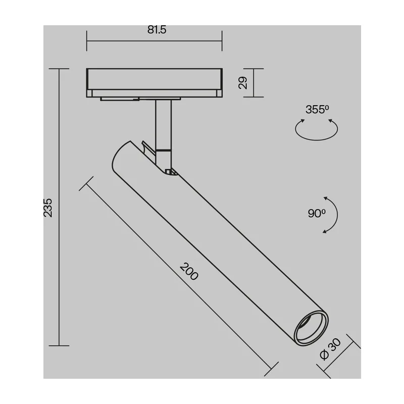Трековый светильник Фокус Т / Focus T Unity 4000K 6Вт 36° Maytoni TR141-1-6W4K-M-BS 12