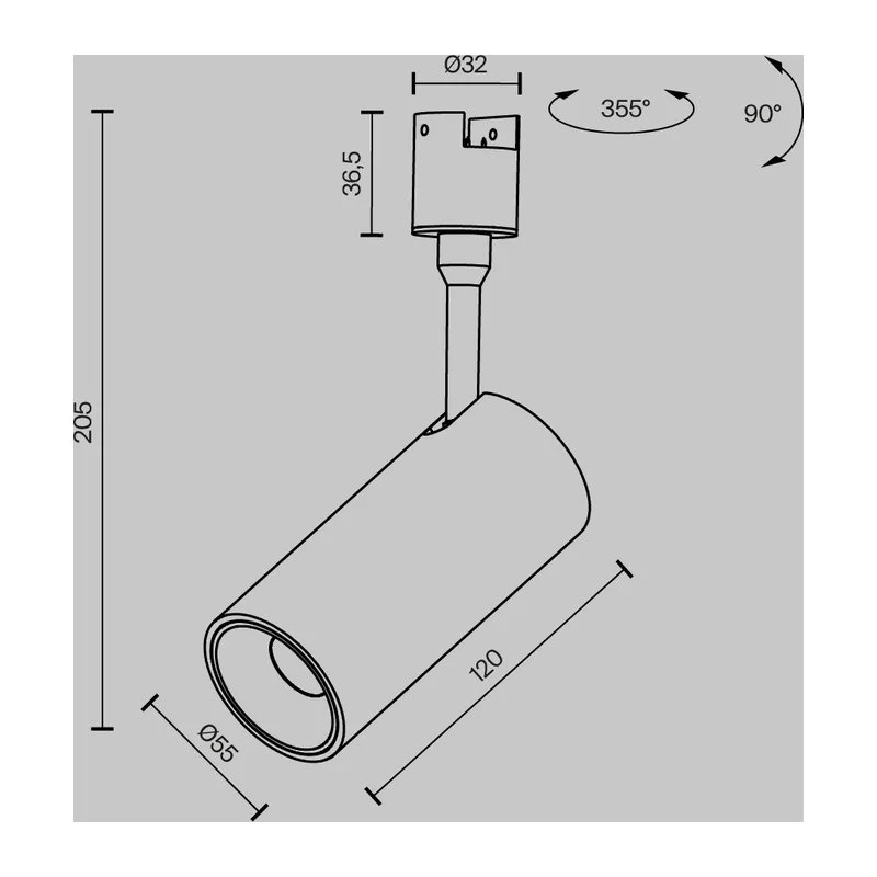 Трековый светильник Фокус / Focus Led Elasity 3000K 15Вт 36° Maytoni TR163-1-15W3K-M-B 10