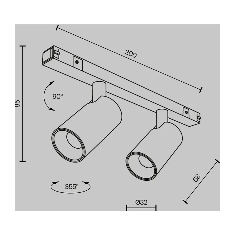 Трековый светильник Фокус / Focus Duo Basity 3000K/6000K 10Вт 36° Maytoni TR176-1-2X5WTW-M-B 6