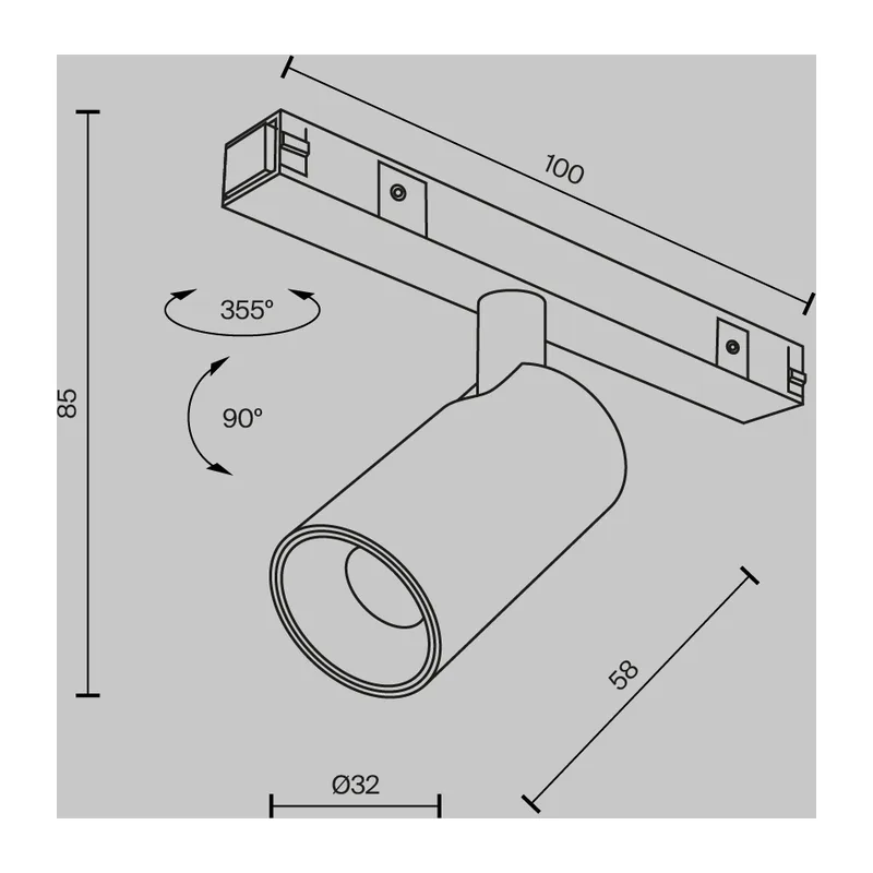 Трековый светильник Фокус / Focus Led Basity 3000K/6000K 5Вт 36° Maytoni TR176-1-5WTW-M-B 3