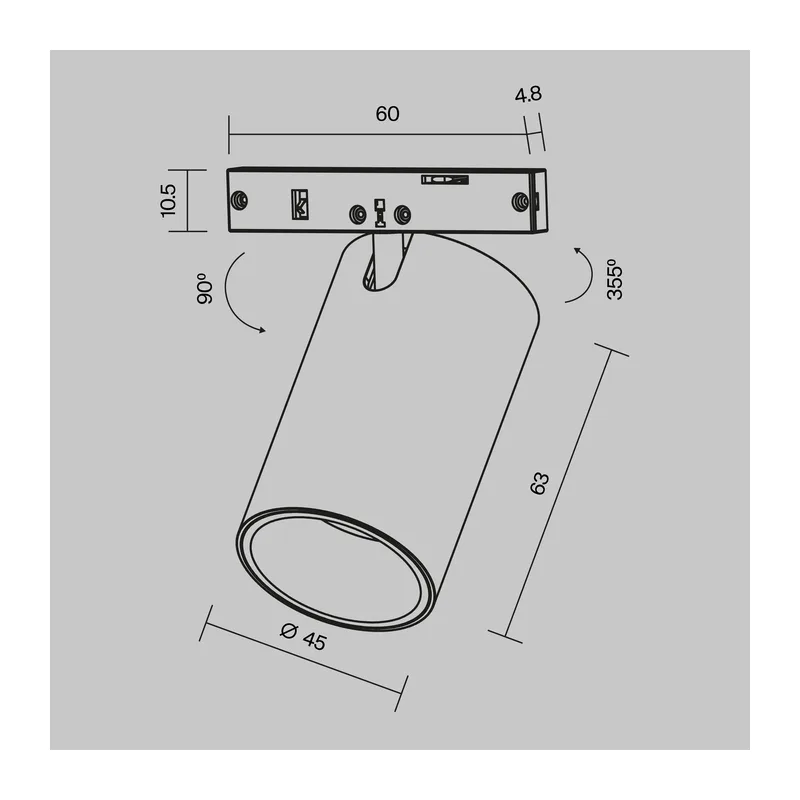 Трековый светильник Фокус / Focus Led Levity 2700К 9Вт 36° Maytoni TR187-1-9W2.7K-M-B 4