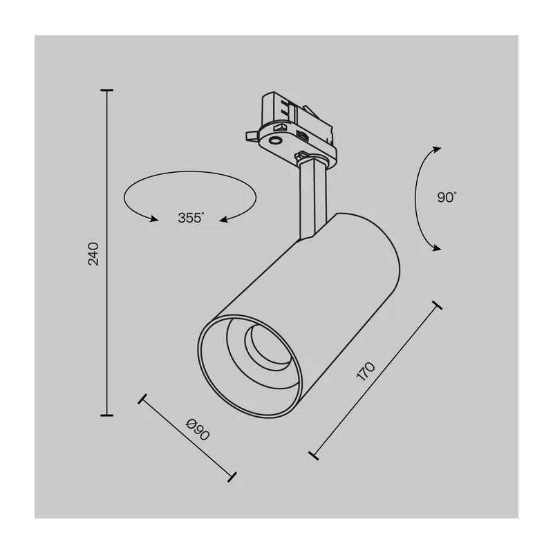 Трековый светильник Фокус / Focus Led Trinity 2700-5000K 40Вт 36° Maytoni TR197-3-40WCCT-M-B 11