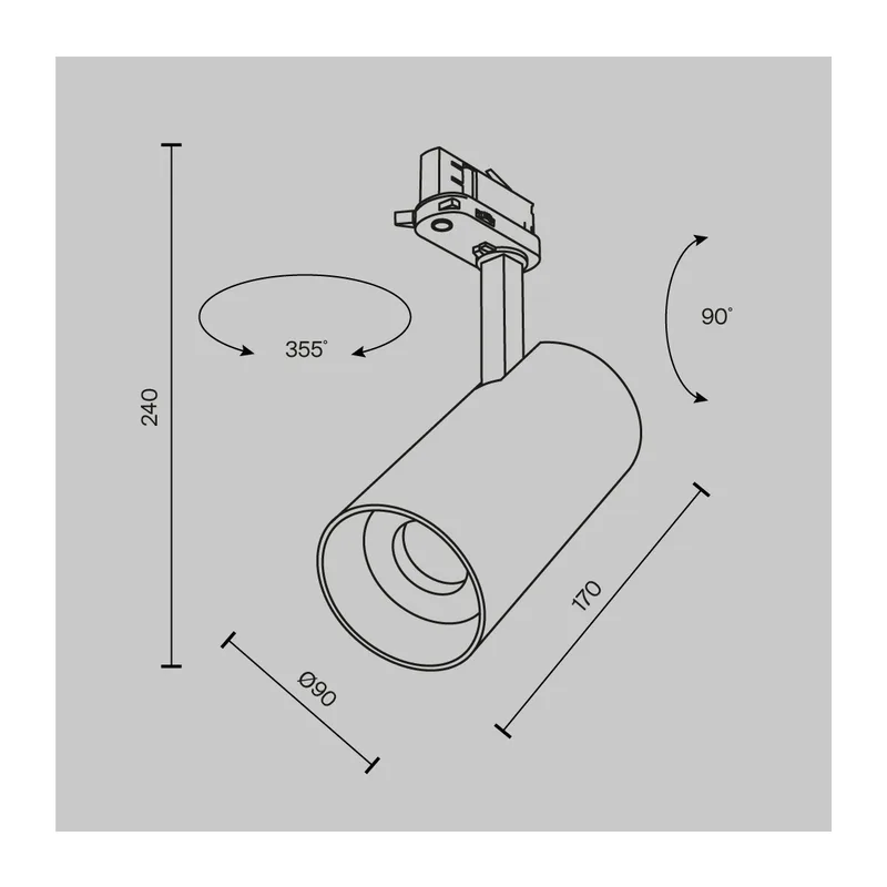 Трековый светильник Фокус / Focus Led Trinity 2700-5000K 40Вт 36° Maytoni TR197-3-40WCCT-M-W 4