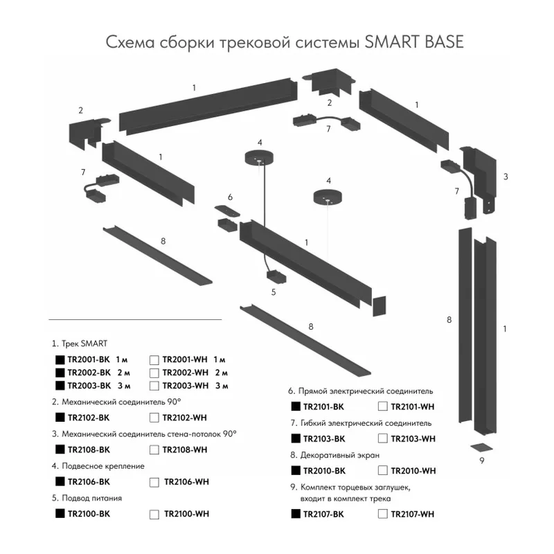 Экран для шинопровода Denkirs SMART BASE | СМАРТ БЭЙС TR2010-BK 8