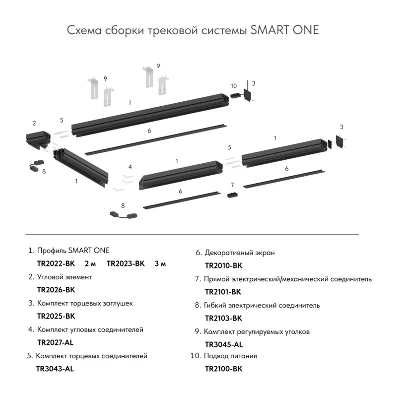 Экран для шинопровода Denkirs SMART ONE | СМАРТ УАН TR2028-BK 4