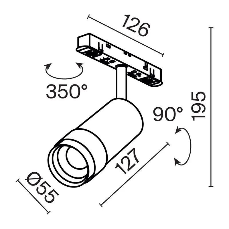 Трековый светильник Фокус Зум / Focus Zoom Exility 3000K 12Вт 15-50° Maytoni TR211-1-12W3K-Z-W 8