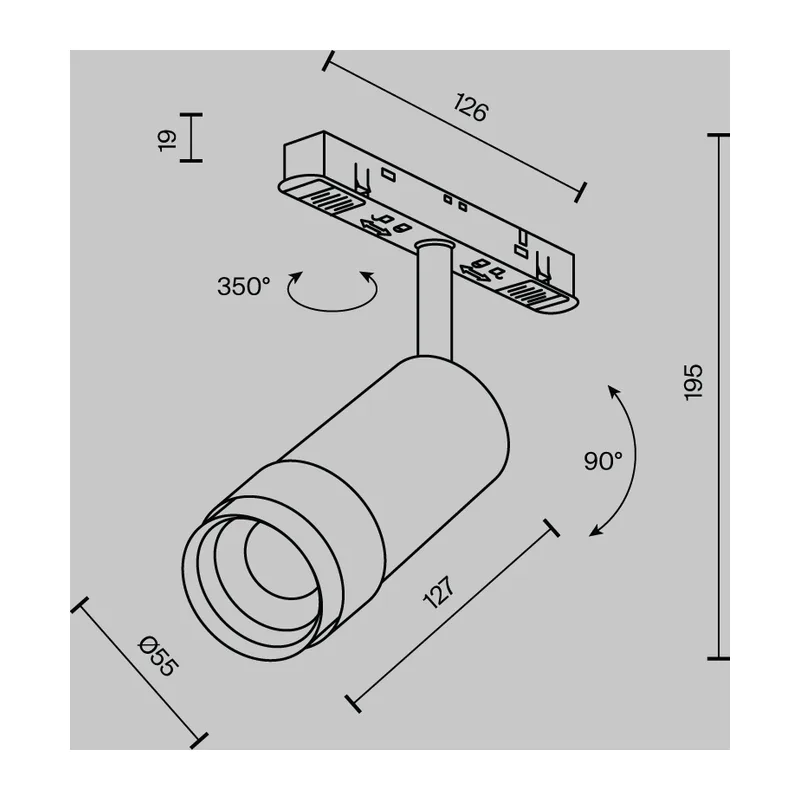 Трековый светильник Фокус Зум / Focus Zoom Exility 4000K 12Вт 15-50° Maytoni TR211-1-12W4K-Z-B 10