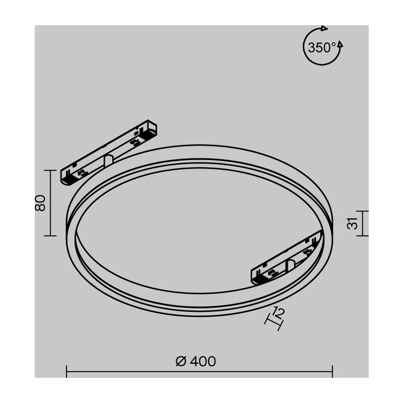 Трековый светильник Рим / Rim Exility 4000K 24Вт 120° Maytoni TR227-2-24W4K-B 9