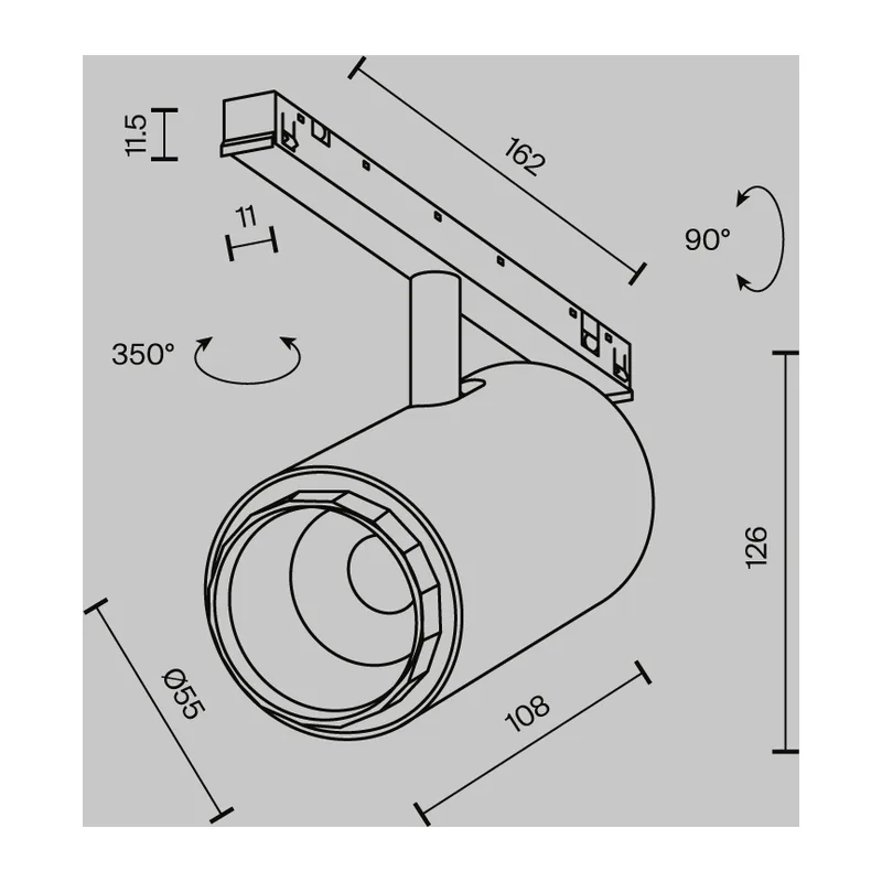Трековый светильник Фокус / Focus Zoom Exility X 2700-6000K 12Вт 10-45° Dim Smart Zigbee Maytoni TR244-4-12WTW-DSZ-B 10