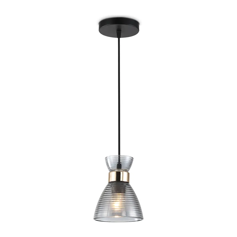 Подвесной светильник E27*1 TR3406 BK/FGD/SM черный/золото/дымчатый E27 max 60W D135*1000 Ambrella Light 6