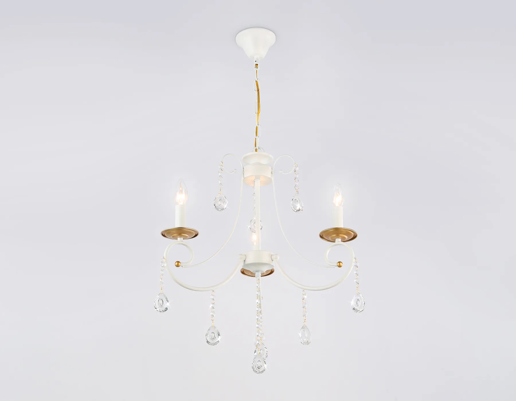 Подвесной светильник E14*3 TR4915/3 WH/GD белый/золото E14/3 max 40W D550*860 Ambrella Light 9