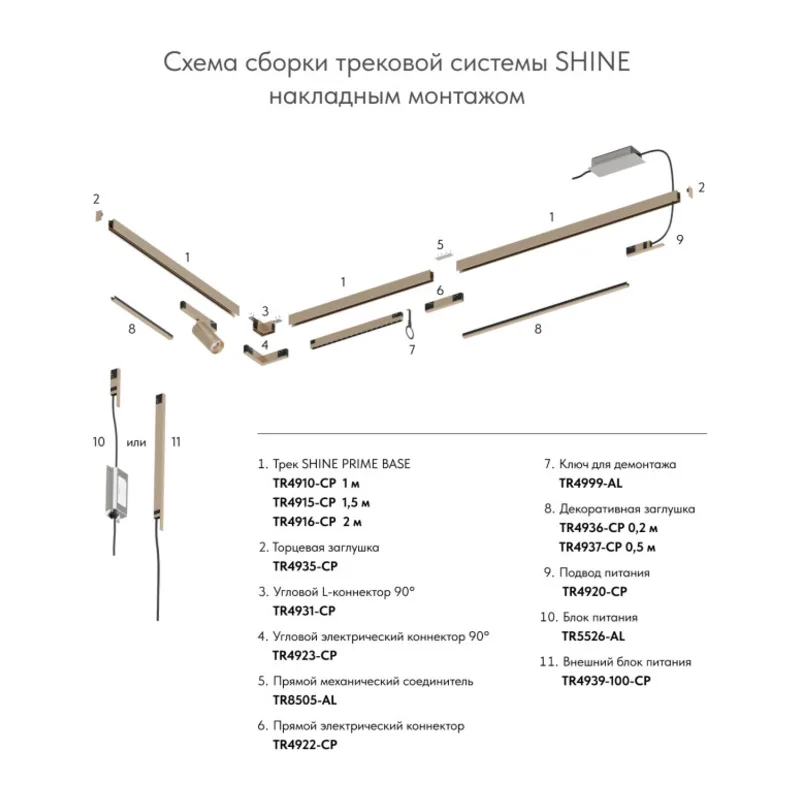 Шинопровод Denkirs SHINE PRIME BASE | ШАЙН ПРАЙМ БЕЙС TR4916-CP 4