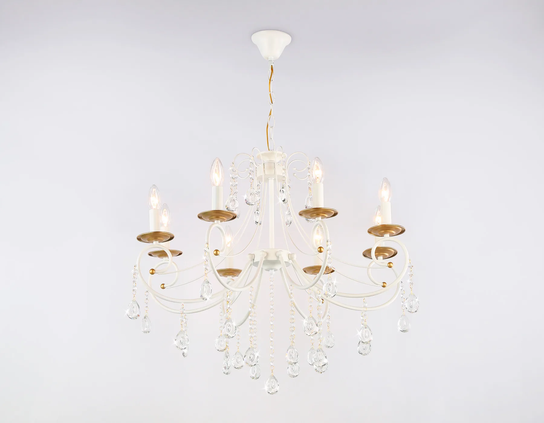 Подвесной светильник E14*8 TR4917/8 WH/GD белый/золото E14/8 max 40W D740*930 Ambrella Light 8
