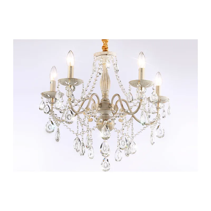 Подвесной светильник E14*5 TR4944/5 WH/GD/CL белый/золото/прозрачный E14/5 max 40W D605*565 Ambrella Light 10