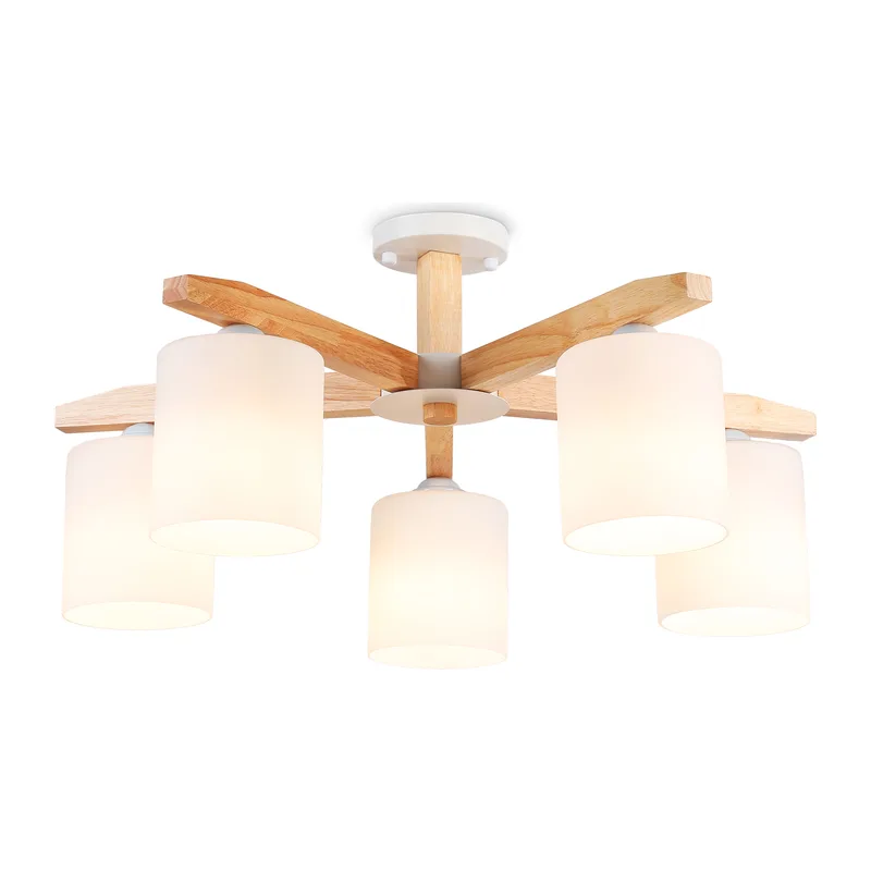 Потолочный светильник E27*5 TR83113/5 WH/LW белый/светлое дерево E27/5 max 40W D700*325 Ambrella Light 9