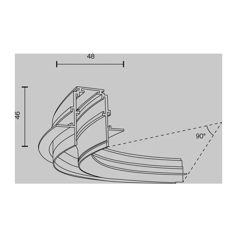 Коннектор радиусный R300 Exility встраиваемый под ГКЛ 12,5 мм, белый Maytoni TRA044-angle.12W 6