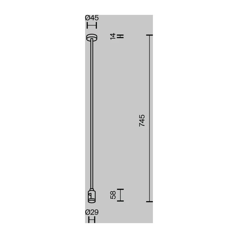 Крепление потолочное Длинное / Long одинарное 700мм Flarity черный Maytoni TRA159C-S1-B 2