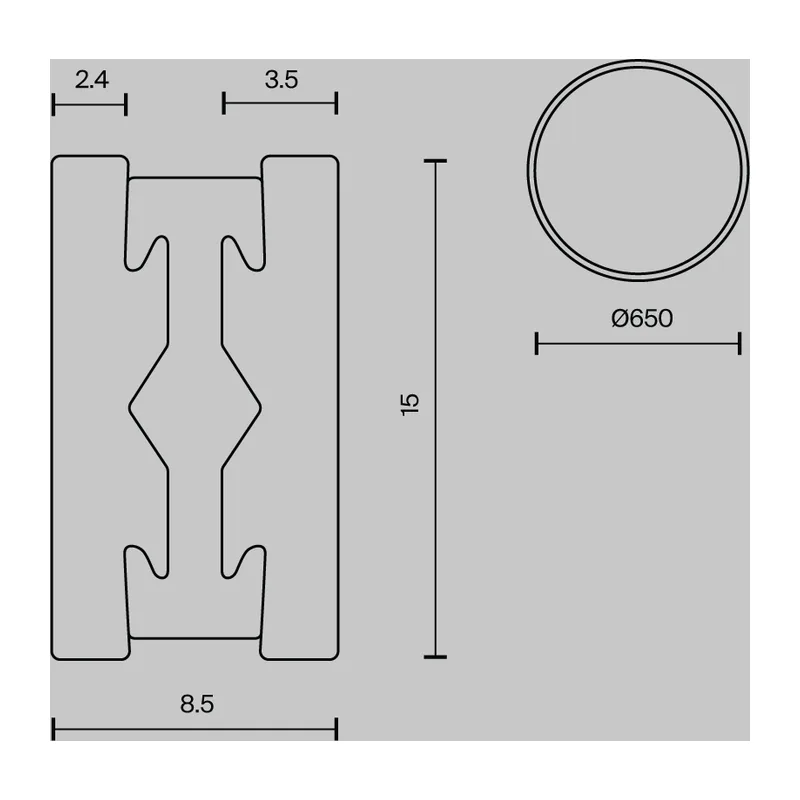 Шинопровод круглый 650мм Flarity черный Maytoni TRX154-R-D650-B 2