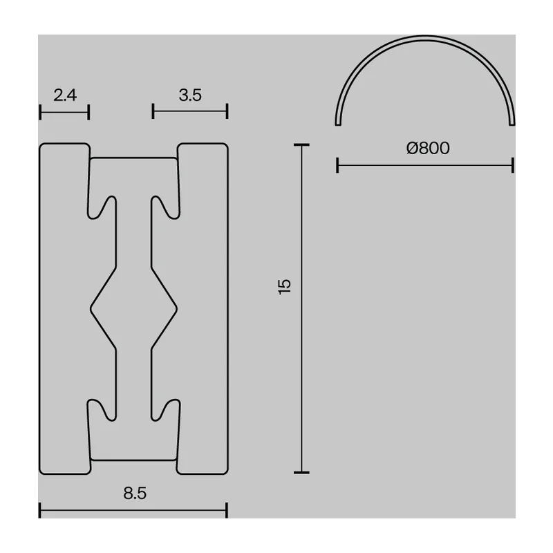 Шинопровод полукруг 800мм Flarity черный Maytoni TRX154-SR-D800-B 2