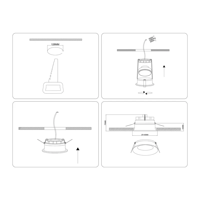 Встраиваемый точечный светильник 1*GX70 TU51812 GD золото GX70 max 20W D145*44 Ambrella Light 6