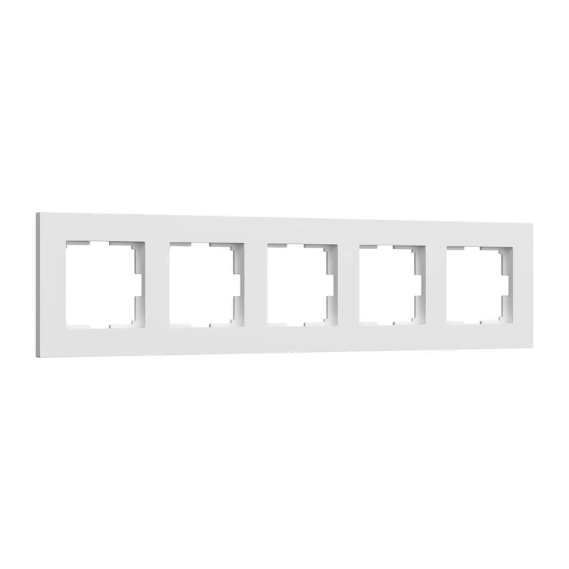 W0052961/ Рамка на 5 постов Slab (белый софт) 4