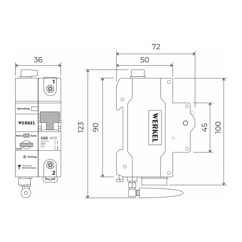 W1001P6301 / Умный автоматический выключатель 1 P  63 A  C  6 kA 5