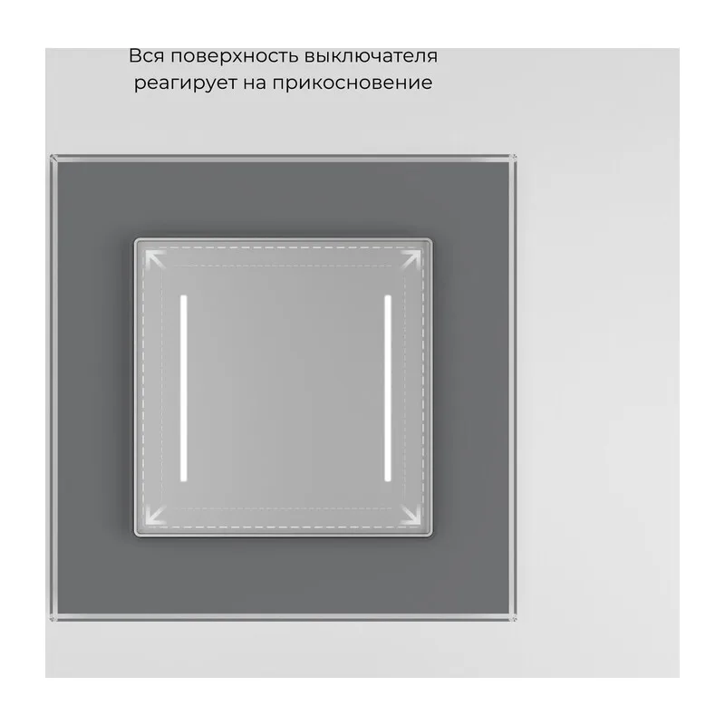 W4522006/ Сенсорный выключатель двухклавишный с подсветкой (серебряный) 8