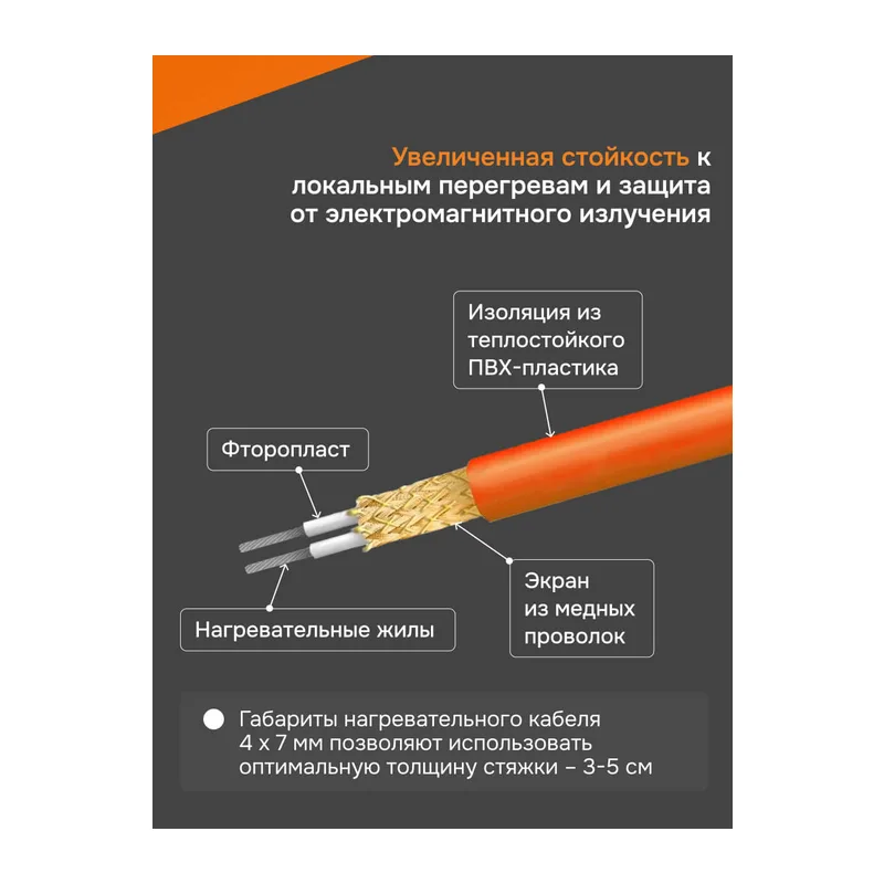Нагревательный кабель Welrok RD2s 0,280 кВт 14 м 5