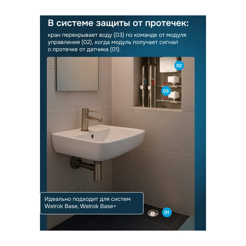 Шаровой кран с электроприводом Welrok sp нерж. DN15 (1/2") 4