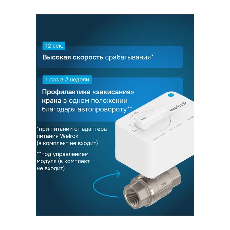 Шаровой кран с электроприводом Welrok sp нерж. DN15 (1/2") 5