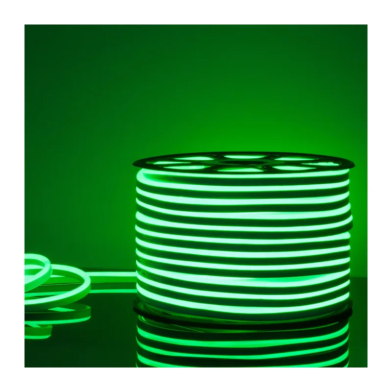 Светодиодный гибкий неон 220 В 9.6 Вт/м 120 Led/м 2835 IP67, односторонний зеленый, 50 м Гибкий неон220V 9,6W 120Led 2835 IP67 односторонний красный, 50м Elektrostandard