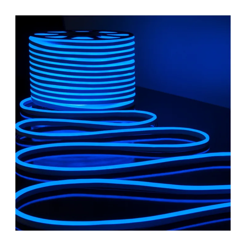 Светодиодный гибкий неон 220 В 9.6 Вт/м 120Led/м 2835 IP67, односторонний, синий, 50 м Гибкий неон 220V 9,6W 120Led 2835 IP67 односторонний синий, 50 м Elektrostandard 4